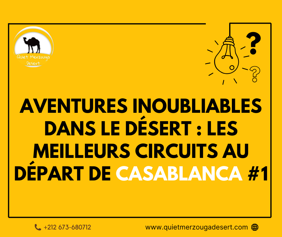 Aventures inoubliables dans le désert : les meilleurs circuits au départ de Casablanca #1